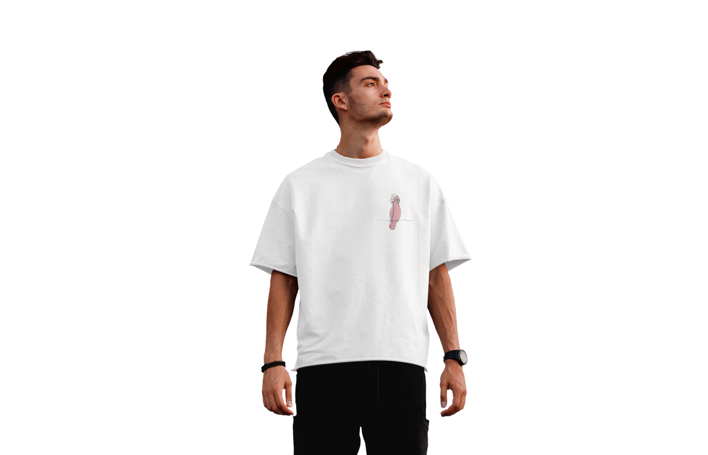 CKA2 Unisex Short Sleeve Oversized White T-shirt