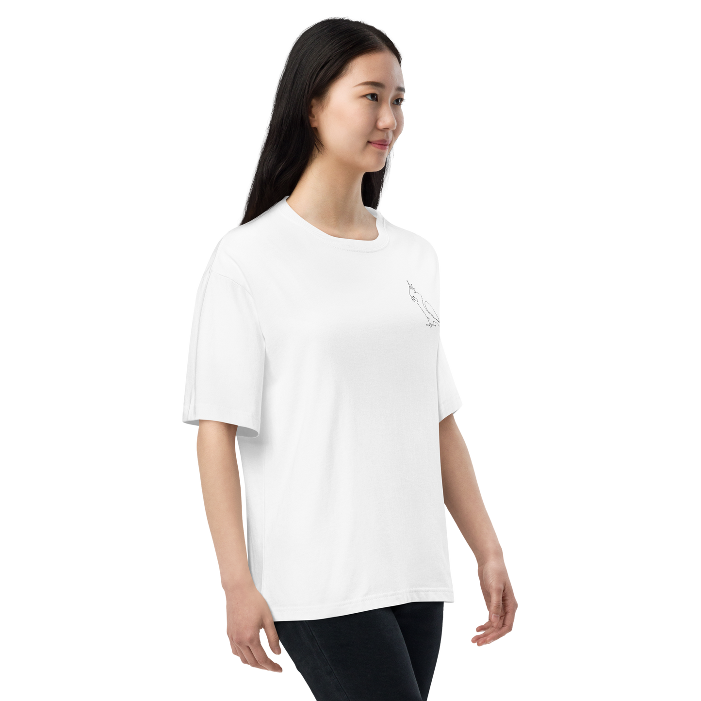 CKA2 Unisex Short Sleeve Oversized White T-shirt